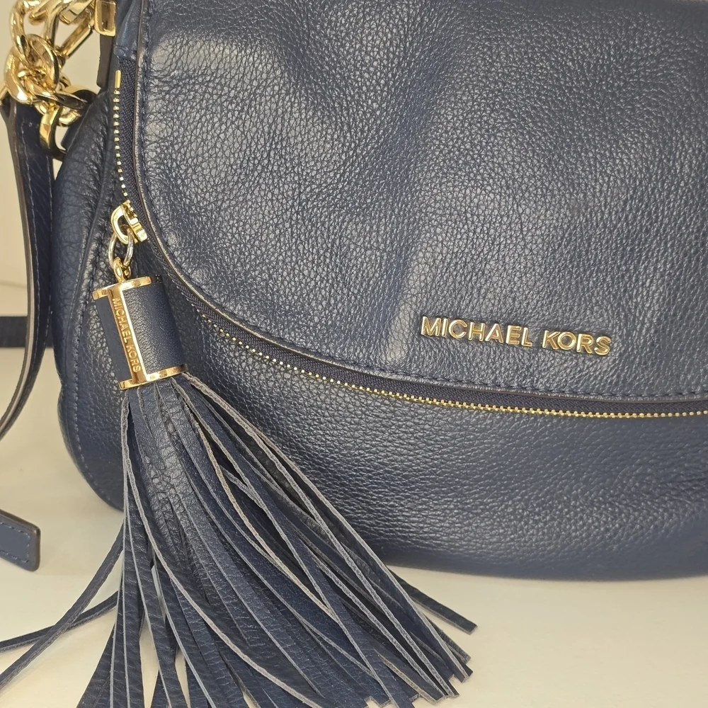 Michael Kors Navy Leather Crossbody Bag